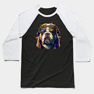 Hippie Bulldog Baseball T-Shirt